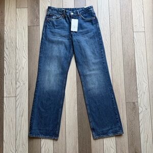 Zara Women’s Blue Mid Rise Full Length Jeans size 50 NWT